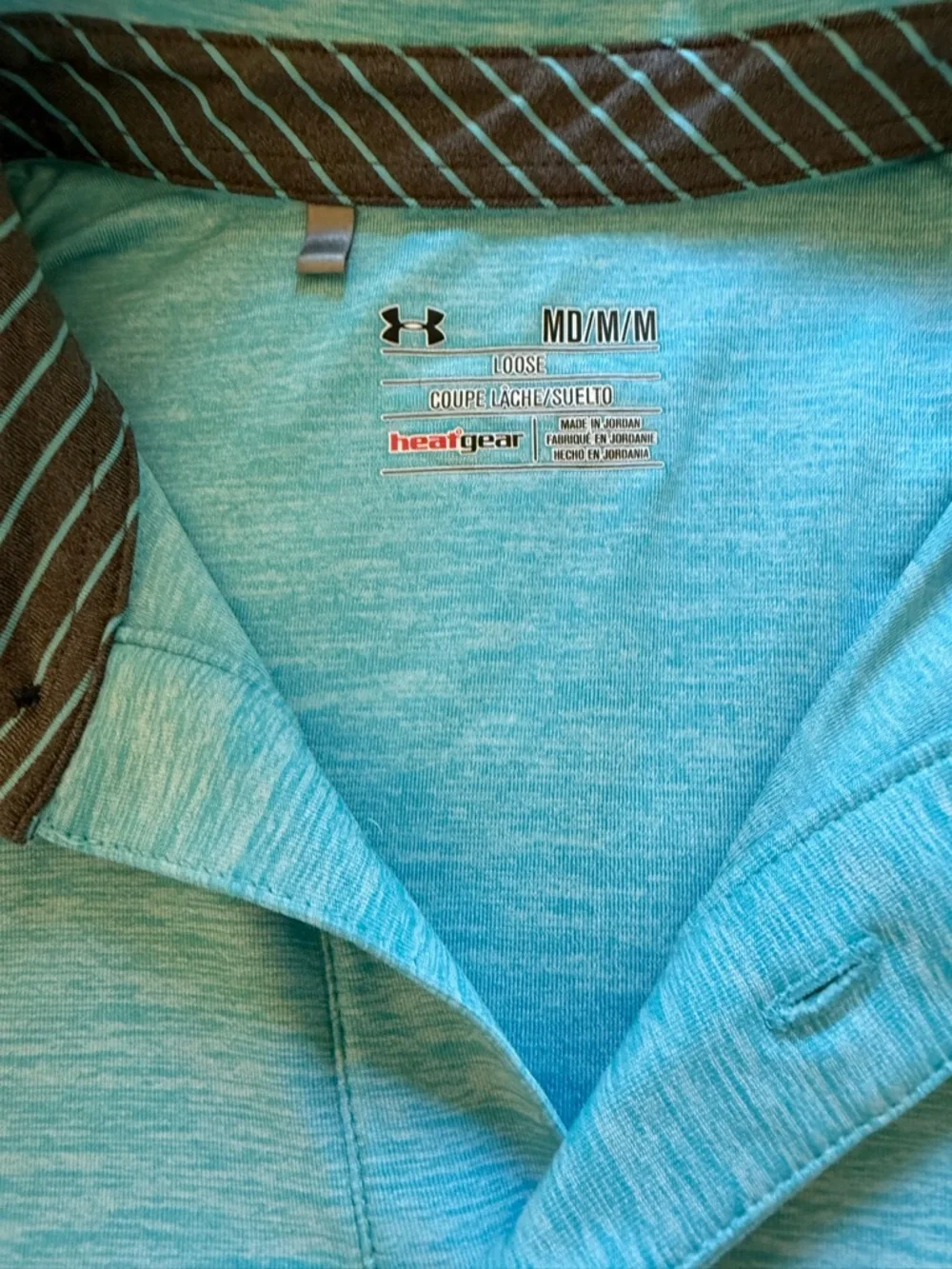 Under Armour Men's Blue Polo Performance Shirt Heat gear size M